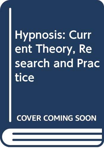 9789062569045: Hypnosis: Current Theory, Research and Practice