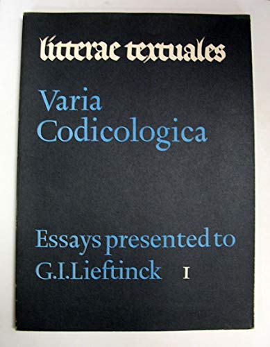 Imagen de archivo de Essays presented to G. I. Lieftinck (Litterae text a la venta por medimops