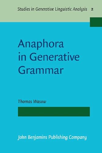 Beispielbild fr Anaphora in Generative Grammar zum Verkauf von Anybook.com