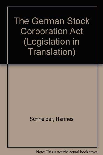 German Stock Corporations (9789065447821) by Hannes Schneider