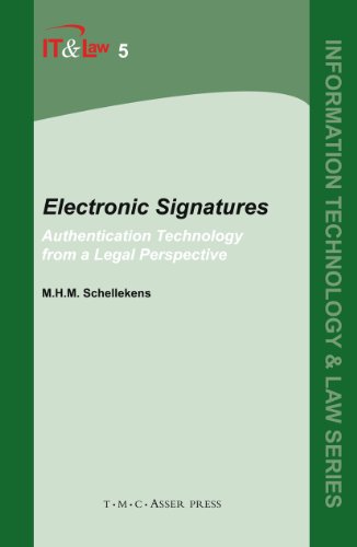 Stock image for Electronic Signatures: Authentication Technology from a Legal Perspective (Information Technology and Law Series, 5) for sale by GF Books, Inc.