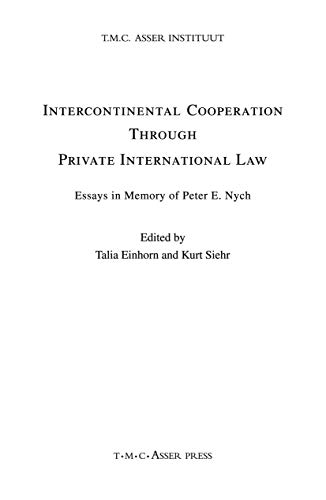Beispielbild fr Intercontinental Cooperation Through Private International Law. Essays in Memory of Peter E. Nygh zum Verkauf von Anybook.com