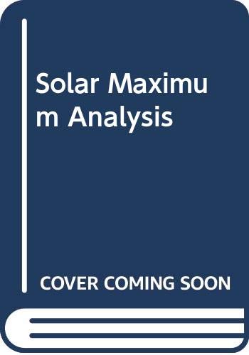 9789067640657: Solar Maximum Analysis