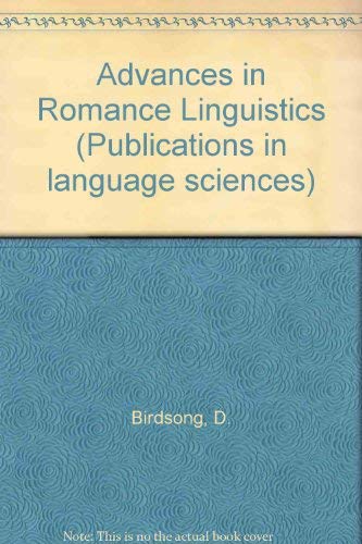 Stock image for Advances in Romance Linguistics for sale by Books From California