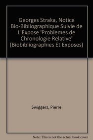 Beispielbild fr Georges Straka, notice bio-bibliographique suivie de l'expos zum Verkauf von ISD LLC