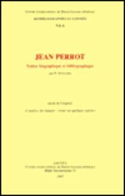 Beispielbild fr Jean Perrot, notice biographique et bibliographique suivie de l'expos zum Verkauf von ISD LLC