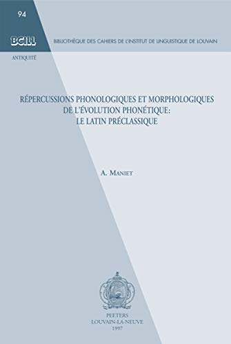 Beispielbild fr Repercussions phonologiques et morphologiques de l' zum Verkauf von ISD LLC