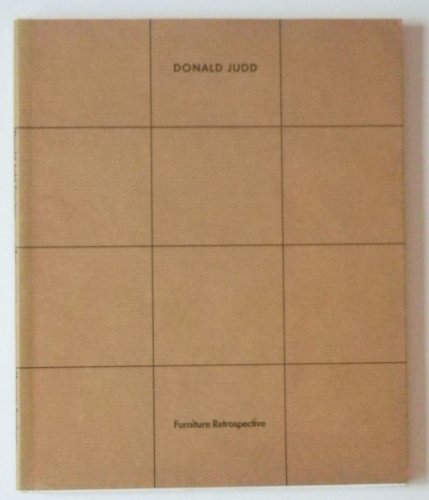 9789069181394: Donald Judd: Furniture Retrospective