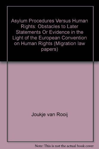9789074582230: Asylum Procedures Versus Human Rights: Obstacles to Later Statements Or Evidence in the Light of the European Convention on Human Rights