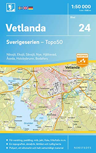 9789113085876: Vetlanda (24) (Sverigeserien Topo50)