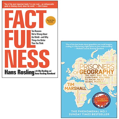 Stock image for Factfulness By Hans Rosling, Prisoners Of Geography By Tim Marshall 2 Books Collection Set for sale by GF Books, Inc.