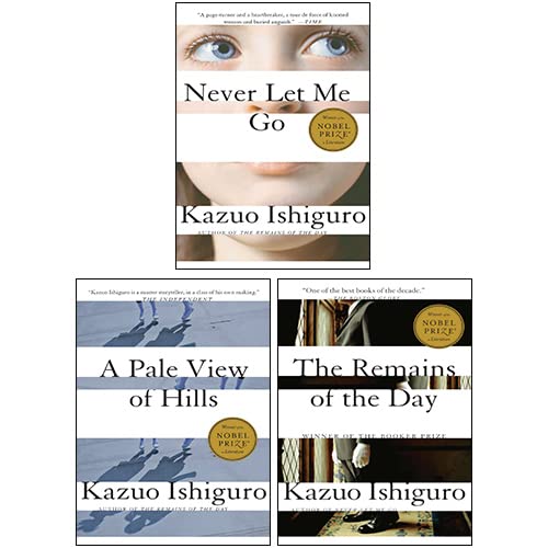 Stock image for Kazuo Ishiguro 3 Books Collection Set (Never Let Me Go, The Remains of the Day, A Pale View of Hills) for sale by Grumpys Fine Books