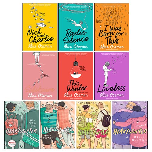 Stock image for Alice Oseman 10 Books Collection Set(Solitaire, Loveless, This Winter, Radio Silence, Nick and Charlie, I Was Born for This & Heartstopper Series) for sale by GF Books, Inc.