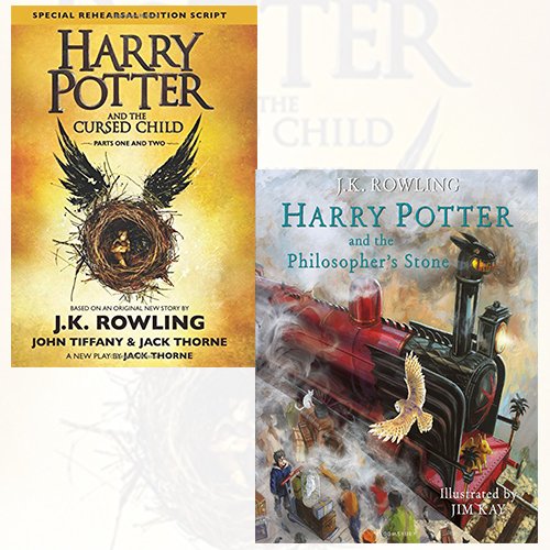 Imagen de archivo de Harry Potter and the Cursed Child, Parts 1 2 and Harry Potter and the Philosopher's Stone 2 Books Bundle Collection a la venta por Front Cover Books