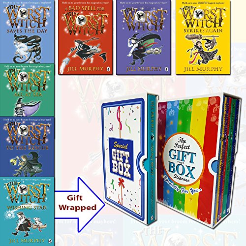 Stock image for Jill Murphy The Worst Witch Box set 7 Books in Two Gift Wrapped Slipcase (A Bad Spell For The Worst Witch; The Worst Witch; Worst Witch All At Sea; Worst Witch Saves The Day; Worst Witch Strikes Again; Worst Witch To The Rescue; Worst Witch And The WishingStar) for sale by Revaluation Books