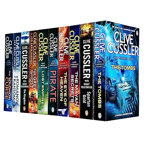 Stock image for Clive Cussler Fargo Adventures Collection 10 Books Set (Spartan Gold, Lost Empire, The Kingdom, The Tombs, The Mayan Secrets, Eye of Heaven, The Solomon Curse, Pirate, Romanov Ransom, Grey Ghost) for sale by Vive Liber Books