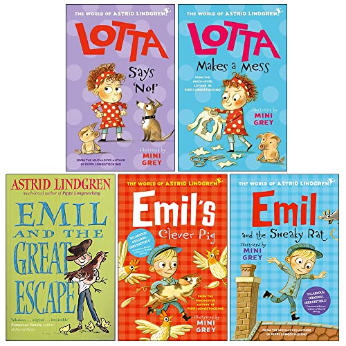 Stock image for Astrid Lindgren Collection 5 Books Bundle with Gift Journal (Lotta Says 'NO!', Lotta Makes a Mess, Emil and the Great Escape, Emil's Clever Pig, Emil and the Sneaky Rat) for sale by Revaluation Books