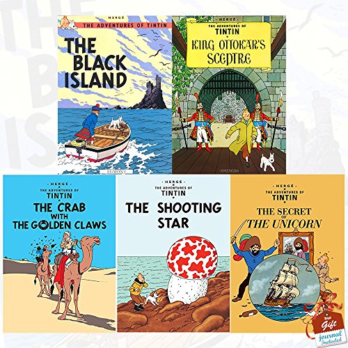 Stock image for The Adventures of Tintin Series 2 : 5 Books Collection Set With Gift Journal (The Black Island, King Ottokar's Sceptre, The Crab with the Golden Claws, The Shooting Star, The Secret of The Unicorn) for sale by Revaluation Books