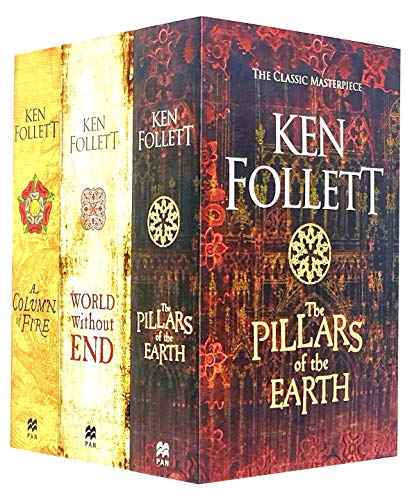 Stock image for Ken Follett The Kingsbridge Novels Stories Collection 3 Books Set (The Pillars of the Earth, World Without End, A Column of Fire) for sale by Blindpig Books