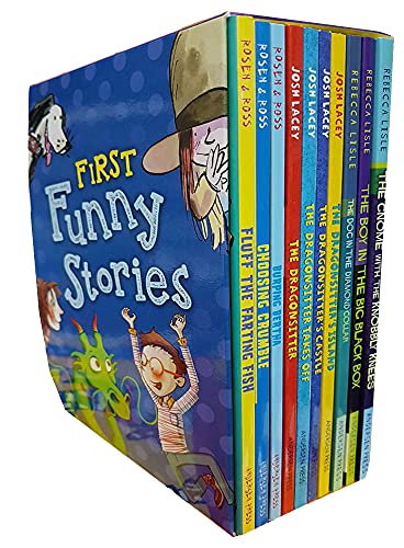Stock image for My First Funny Stories Collection 10 Books Bundles (Fluff the Farting Fish,Choosing Crumble,Burping Bertha,The Dragonsitter,The Dragonsitter Takes Off,The Dragonsitter's Castle,The Dragonsitter's Island,The Dog In The Diamond Collar,The Boy in the Big Black Box,The Gnome with the Knobbly Knees) for sale by Revaluation Books