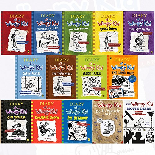 Beispielbild fr diary of a wimpy kid collection 14 books set by jeff kinney (diary of a wimpy kid,rodrick rules,the last straw,dog days,the ugly truth,[hardcover] the getaway,double down,the wimpy kid movie diary zum Verkauf von GoldBooks