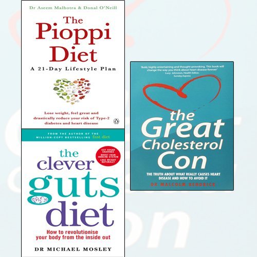 Beispielbild fr The Pioppi Diet,The Clever Guts Diet,The Great Cholesterol Con 3 Books Collection Set - A 21-Day Lifestyle Plan,How to revolutionise your body from the inside out zum Verkauf von Revaluation Books