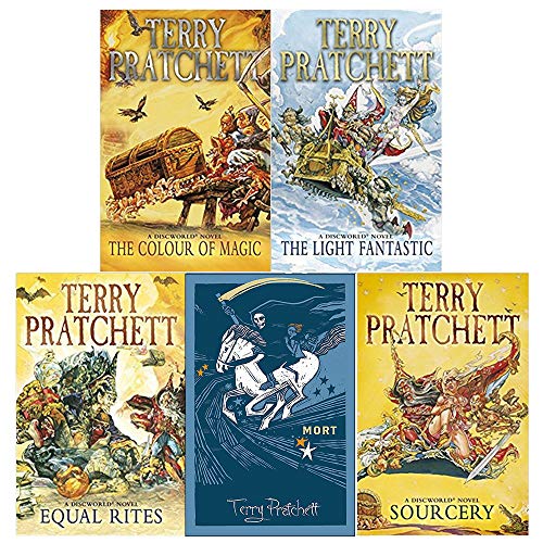 Imagen de archivo de Terry pratchett discworld novel series 1 :1 to 5 books collection set (the colour of magic, the light fantastic, equal rites, mort, sourcery) a la venta por GoldenWavesOfBooks