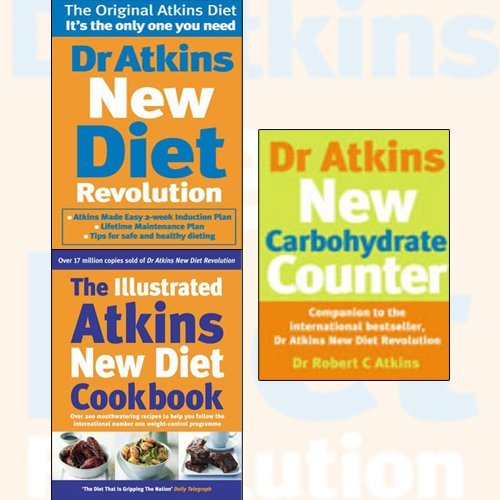 9789123633760: robert c atkins 3 books collection set - dr atkins new diet revolution, the illustrated atkins new diet cookbook[hardcover], dr atkins new carbohydrate counter