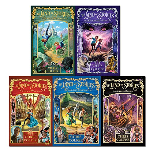 Imagen de archivo de Land of stories 5 books collection set - wishing spell, enchantress returns, grimm warning, beyond the kingdoms, an author*s odyssey a la venta por Mispah books