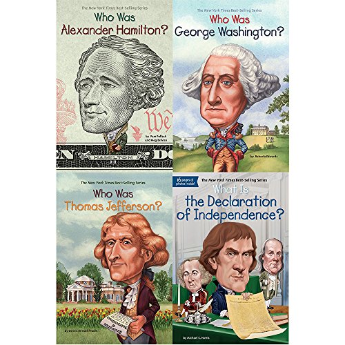 Stock image for Who was alexander hamilton, thomas jefferson, george washington and declaration of independence 4 books collection set for sale by Blindpig Books