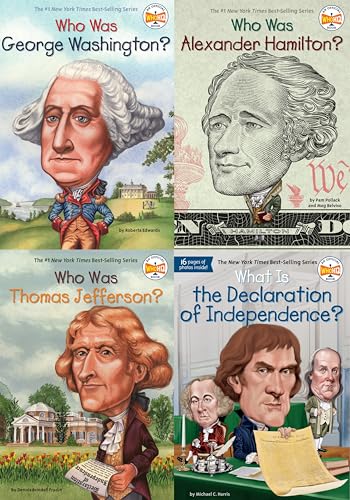 Stock image for Who was alexander hamilton, thomas jefferson, george washington and declaration of independence 4 books collection set for sale by Blindpig Books