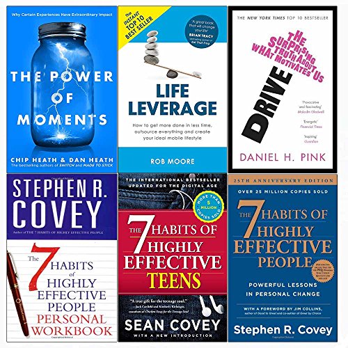 9789123682041: Power of moments, drive, life leverage, 7 habits of highly effective people and teens and personal workbook 6 books collection set