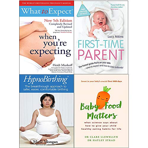 Stock image for What to expect, hypnobirthing, baby food matters and first-time parent 4 books collection set for sale by Revaluation Books