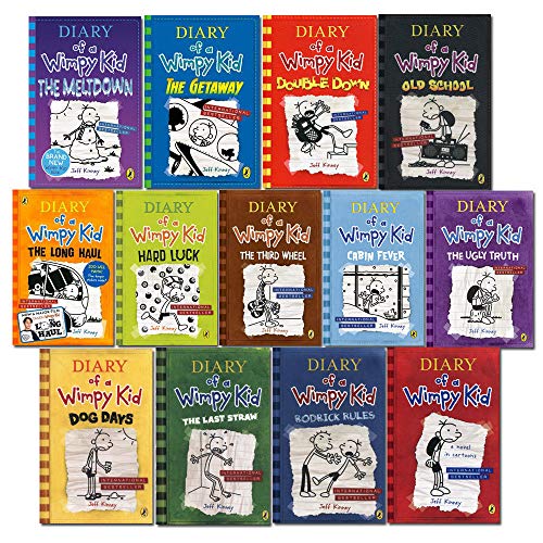 Stock image for Diary of a Wimpy Kid Mixed Set 1-13 by Jeff Kinney (Diary of a Wimpy Kid, Rodrick Rules,Last Straw,Dog Days,Ugly Truth,Cabin Fever,Third Wheel,Hard Luck,Long Haul,Old School, Double Down, Getaway, Meltdown for sale by Plum Books