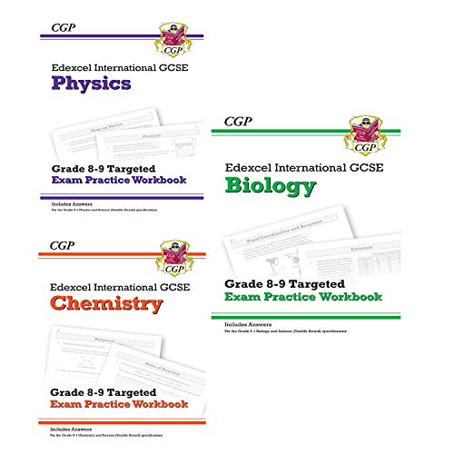 Stock image for Cgp igcse 9-1 edexcel international gcse chemistry, biology, physics, 3 books collection set - grade 8-9 targeted exam practice workbook for sale by Revaluation Books