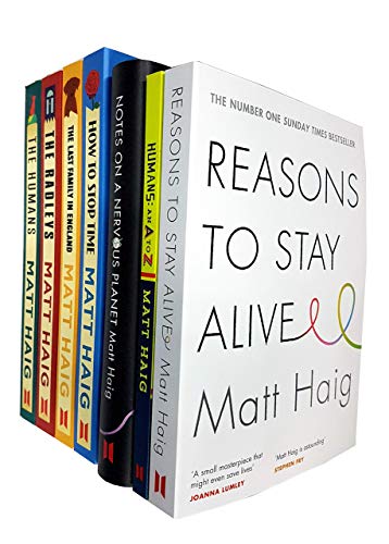 Stock image for Matt Haig Collection 7 Books Set (Reasons To Stay Alive, Notes On A Nervous Planet, Humans An A-Z, How To Stop Time, The Radleys, The Humans, The Last Family In England) for sale by Revaluation Books