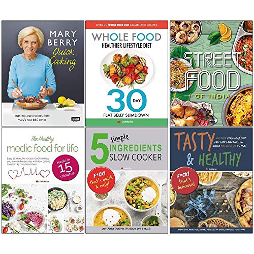 Stock image for Mary Berrys Quick Cooking [Hardcover], Whole Food Healthier Lifestyle Diet, Indian Street Food, Healthy Medic Food for Life, 5 Simple Ingredients Slow Cooker, Tasty and Healthy 6 Books Collection Set for sale by Revaluation Books