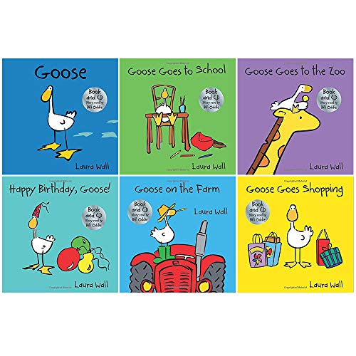 Stock image for Laura Wall Goose Book and CD 6 Books Collection Set (Goose, Goes Goes to School, Goose Goes to the Zoo, Happy Birthday Goose, Goose on the Farm, Goose Goes Shopping) for sale by Books Unplugged