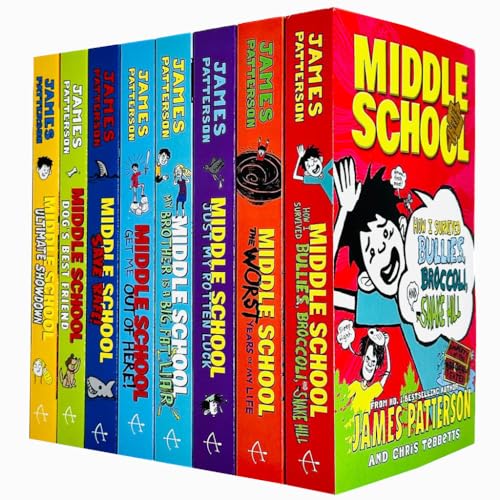 Imagen de archivo de James Patterson Middle School 8 Books Collection Set (The Worst Years of My Life,Get Me Out of Here,My Brother Is a Big Fat Liar,How I Survived Bullies Broccoli and Snake Hill,Ultimate Showdown. a la venta por Revaluation Books