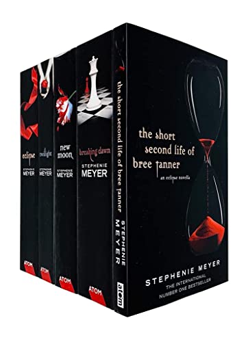 Stock image for Twilight Saga Black Cover Stephenie Meyer 5 Books Collection set (Breaking Dawn, Short Second Life Of Bree Tanner, Eclipse, New Moon, Twilight) for sale by GoldBooks