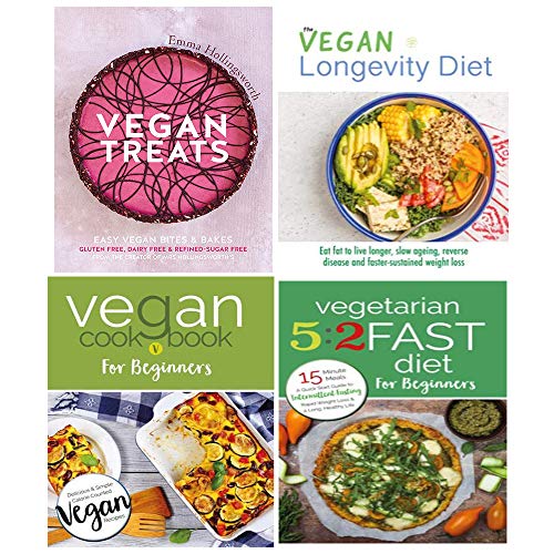Stock image for Vegan Treats, Longevity Diet, Cookbook for Beginners, Vegetarian 5:2 Fast Diet Beginners 4 Books Collection Set for sale by Revaluation Books