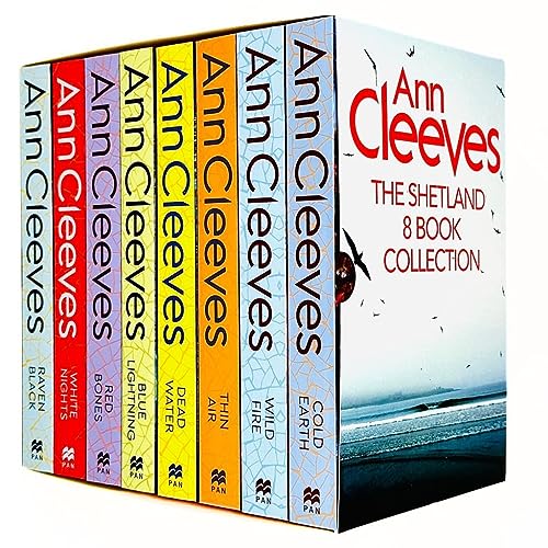 Stock image for Ann Cleeves Shetland Series 8 Books Collection Set (Raven Black, White Nights, Red Bones, Blue Lightning, Dead Water, Thin Air, Cold Earth, Wild Fire) for sale by Byrd Books
