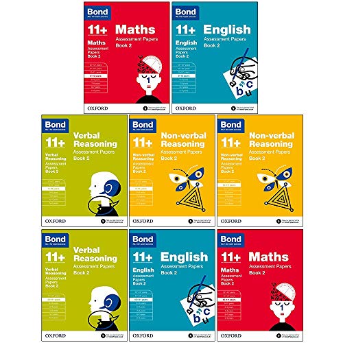 Stock image for Bond 11+:Assessment Papers Book 2 Year 9-11 Bundle -8 Books Collection Set :English, Maths, Non-verbal Reasoning, Verbal Reasoning for sale by Revaluation Books