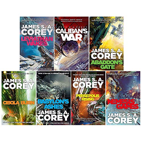 Stock image for James S. A. Corey Expanse Series 7 Books Collection Set (Leviathan Wakes, Calibans War, Abaddons Gate, Cibola Burn, Nemesis Games, Babylons Ashes Persepolis Rising) for sale by Jaros