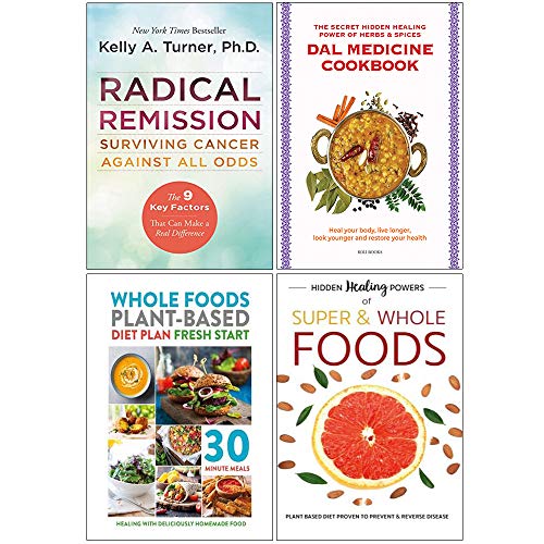 Stock image for Radical Remission, Dal Medicine Cookbook, Whole Foods Plant Based Diet Plan, Hidden Healing Powers of Super & Whole Foods 4 Books Collection Set for sale by Books Unplugged