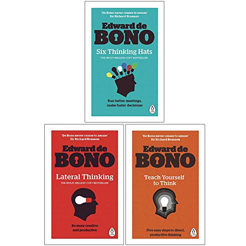 Stock image for Edward de Bono Collection 3 Books Set (Six Thinking Hats, Lateral Thinking, Teach Yourself To Think) for sale by WorldofBooks
