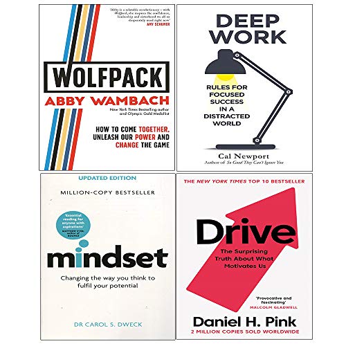 Stock image for Wolfpack (Hardcover), Deep Work, Mindset, Drive Daniel Pink 4 Books Collection Set for sale by Books Unplugged