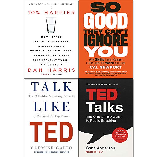 Stock image for So Good They Can't Ignore You, 10% Happier, Talk Like TED, TED Talks 4 Books Collection Set for sale by GF Books, Inc.