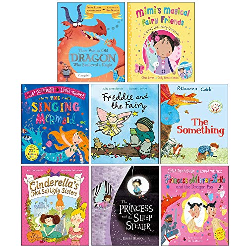 Stock image for Princesses And Fairies 8 Magical Stories Books Collection in Zip Bag (There Was An Old Dragon Who Swallowed A Knight, Comet the Fairy Unicorn,The Singing Mermaid,Freddie and the Fairy,The Something. for sale by Books Unplugged