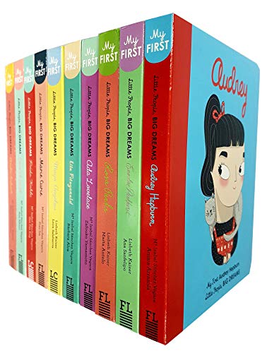 Stock image for Little People, Big Dreams Series 1 & 2: 10 Books Collection Set (Amelia Earhart,Coco Chanel,Frida Kahlo,Marie Curie,Maya Angelou,Rosa Parks,Emmeline Pankhurst,Ella Fitzgerald,Audrey Hepburn,Ada Love for sale by Revaluation Books